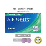 AIR OPTIX plus Hydraglyde for ASTIGMATISM Monthly (3 pcs) + [FREE 1 pc] + FREE Lens Case