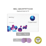 CooperVision Biofinity Silicone Hydrogel Monthly Contact Lenses (3 pcs) + [FREE 1pc] + FREE Lens Case
