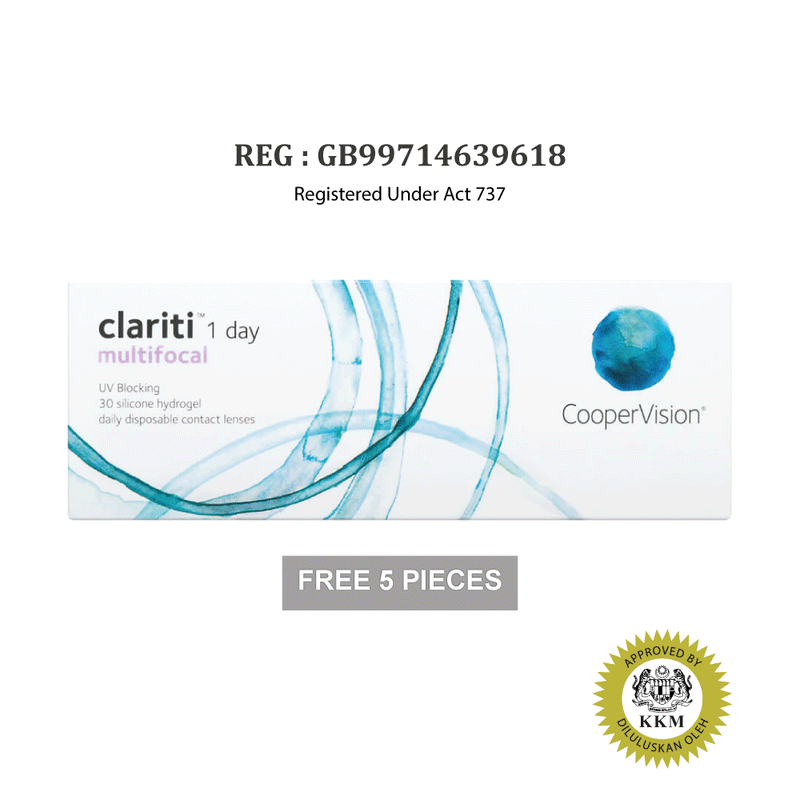 CooperVision clariti 1 day multifocal Silicone Hydrogel Daily Contact Lenses (30 pcs) + [FREE 5pcs]