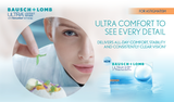 BAUSCH + LOMB ULTRA Toric For Astigmatism Silicone Hydrogel Monthly Contact Lens (6 pcs) + [FREE 1 pc] + FREE Lens Case