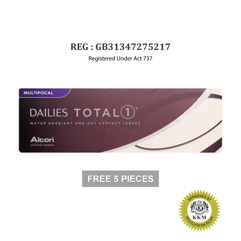 Alcon DAILIES TOTAL 1 MULTIFOCAL Contact Lenses (30 pcs) + [FREE 5 pcs]