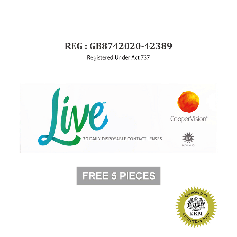 CooperVision Live Silicone Hydrogel Daily Contact Lenses (30 pcs) + [FREE 5pcs]