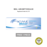 1-DAY ACUVUE® MOIST FOR ASTIGMATISM Daily Contact Lenses (30 pcs) + [FREE 1pc]