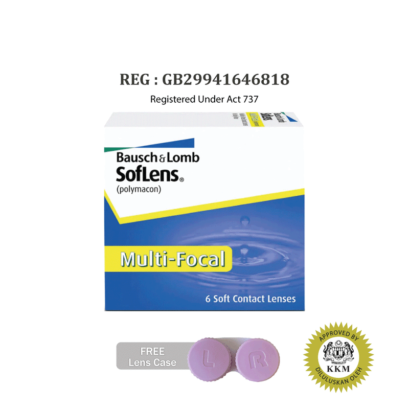 Bausch & Lomb Soflens Multifocal Contact Lenses (6 pcs) + [FREE 1 pc ULTRA for Presbyopia] + FREE Lens Case