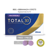 Alcon TOTAL 30 MULTIFOCAL Monthly (3 pcs) + [FREE 1 pc] + FREE Lens Case