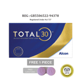 Alcon Total 30 Monthly Contact Lenses (3 pcs) + [FREE 1 pc] + FREE Lens Case