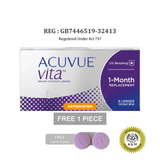 ACUVUE vita ASTIGMATISM Monthly Contact Lenses (6 pcs) + [FREE 1 pc] + FREE Lens Case