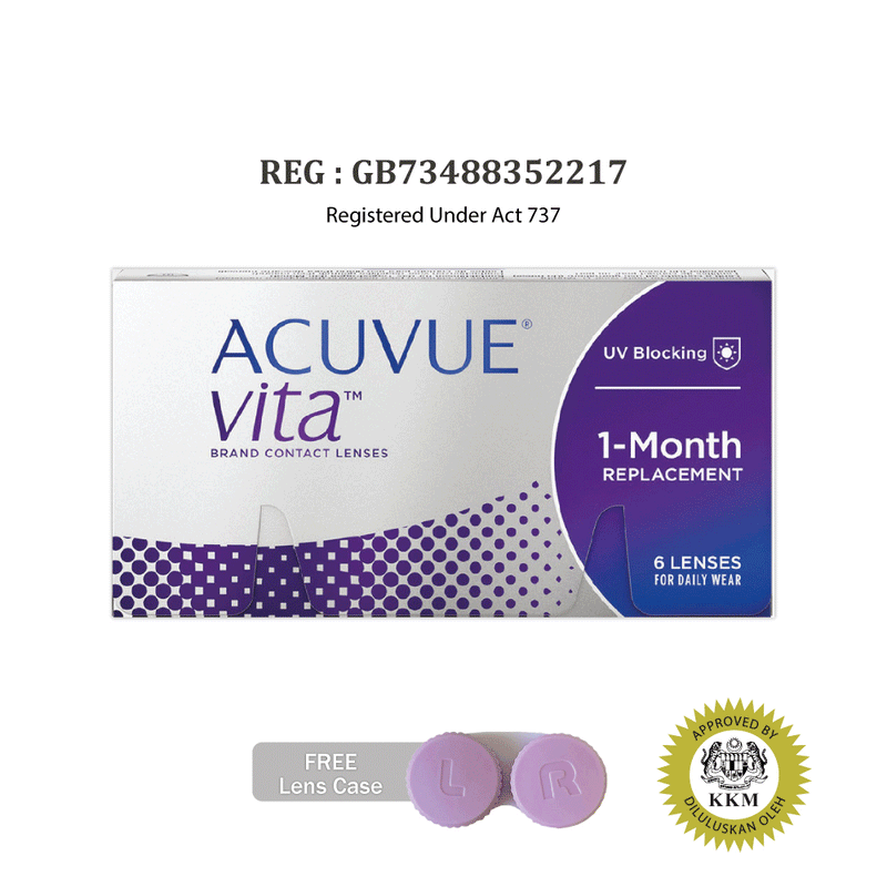 ACUVUE vita Monthly Clear Contact Lenses (6 pcs) + FREE Lens Case